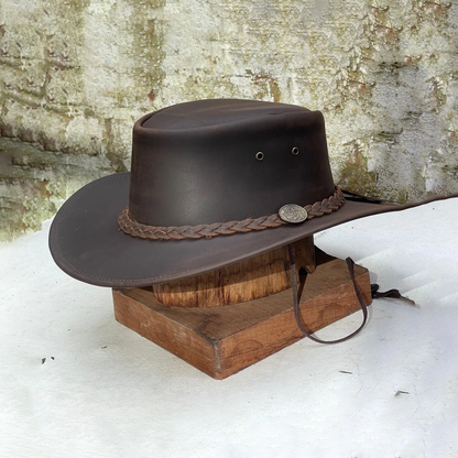 Australian Western Leather Vintage Outback Hat Unisex Outback Bush Cowboy Hats