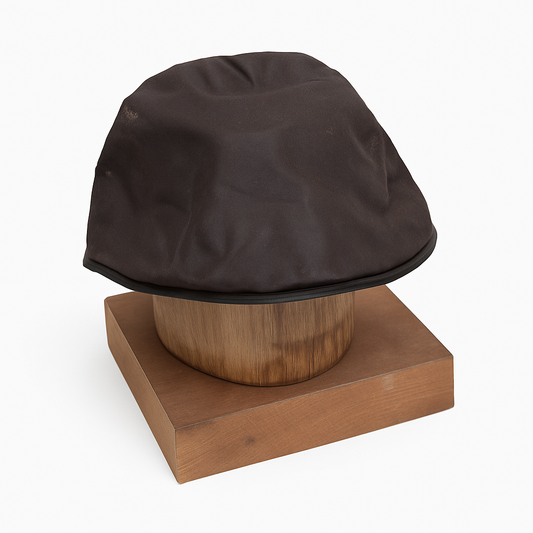 Men's Flat Cotton Wax Peaky Newsboy Cabbie Cap Brown