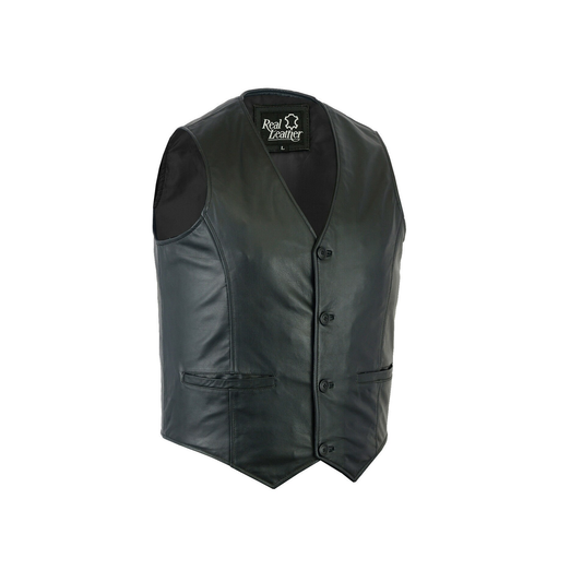 Mens Classic Formal Waistcoat Vest Soft Genuine Leather Made For Occasions