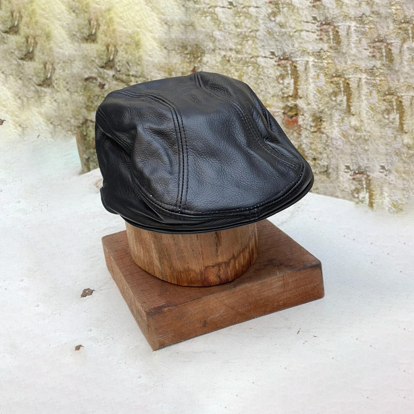 Mens Real Peaky Leather Flat Cap Newsboy Cabbie Gatsby Golf Cap Driver