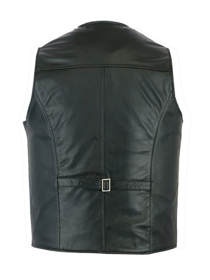 Mens Classic Formal Waistcoat Vest Soft Genuine Leather Made For Occasions