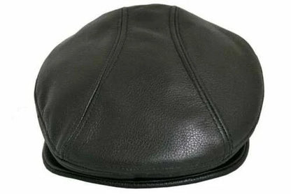 Mens Real Peaky Leather Flat Cap Newsboy Cabbie Gatsby Golf Cap Driver