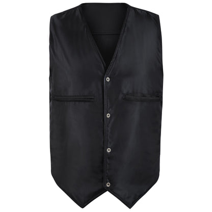 Mens Casual Real Genuine Leather Western Style Biker Waistcoat Cowhide Leather