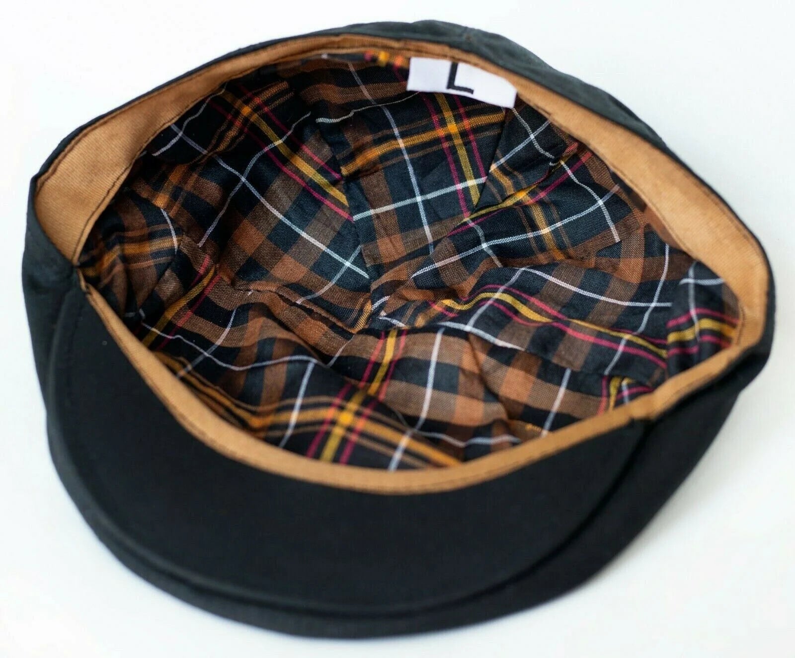 Men's Flat Cotton Wax Peaky Newsboy Cabbie Cap Brown