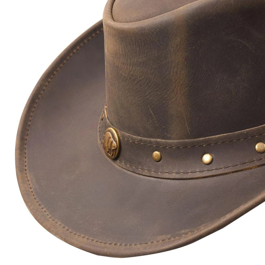 Vintage Handmade Cowboy Hat, Bull Leather Brim, Western Style, Men's Hat, Women's Hat