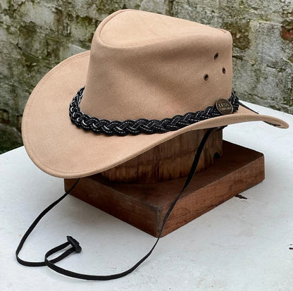 Aussie Genuine Suede Leather Bush Outback Cowboy Cowgirl hats All Colours and Sizes