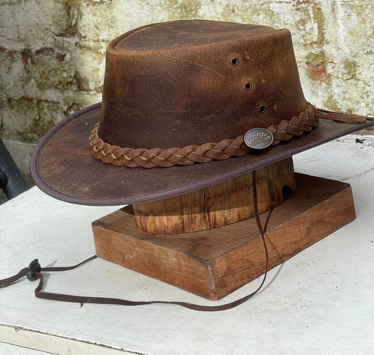 Australian Western Outback Bush Crazy Horse Leather Vintage Cowboy Hat New Unisex