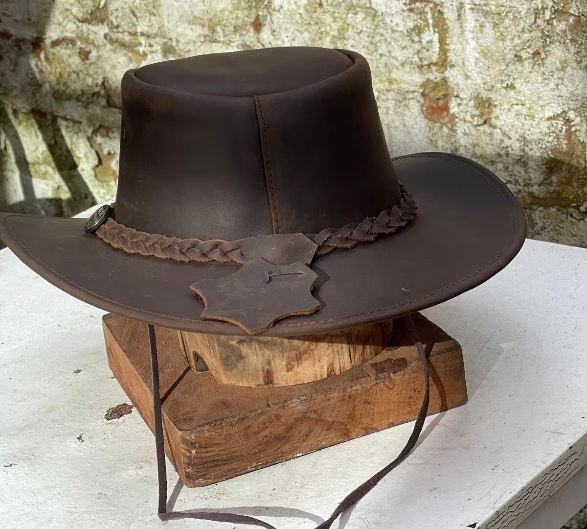 Australian Western Leather Vintage Outback Hat Unisex Outback Bush Cowboy Hats