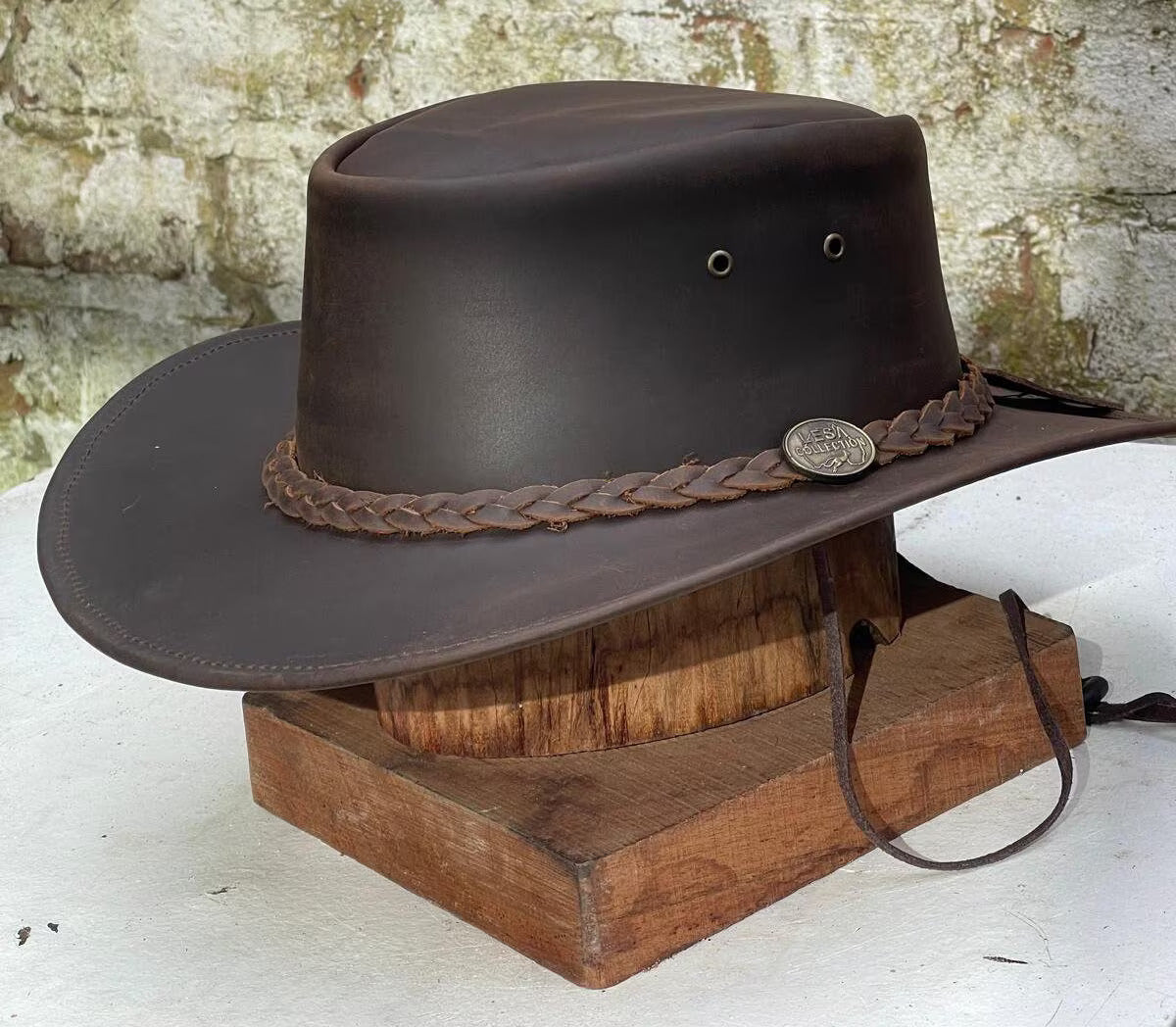 Australian Western Leather Vintage Outback Hat Unisex Outback Bush Cowboy Hats