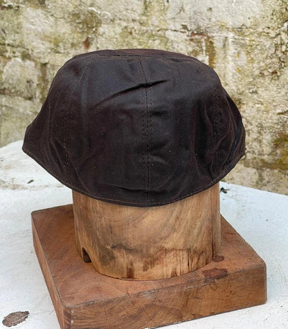 Men's Flat Cotton Wax Peaky Newsboy Cabbie Cap Brown