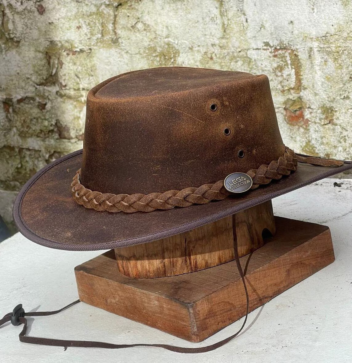 Australian Western Outback Bush Crazy Horse Leather Vintage Cowboy Hat New Unisex