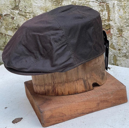 Men's Flat Cotton Wax Peaky Newsboy Cabbie Cap Brown