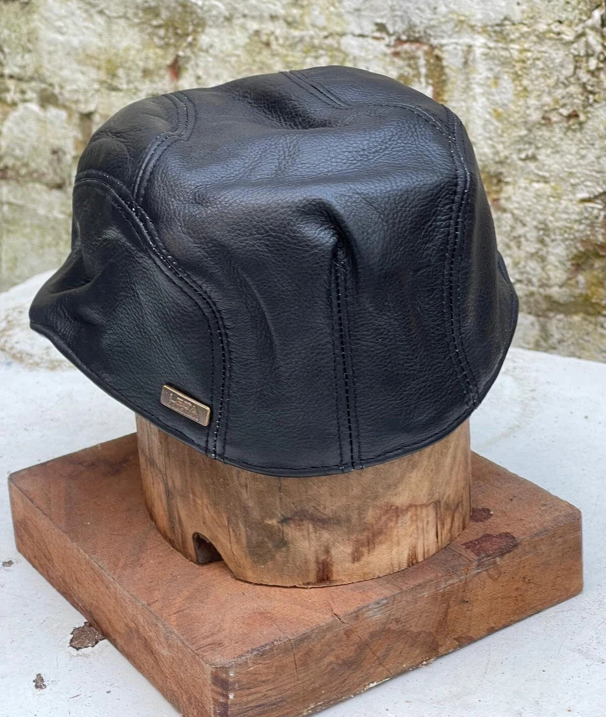 Mens Real Peaky Leather Flat Cap Newsboy Cabbie Gatsby Golf Cap Driver